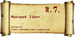 Matusek Tibor névjegykártya